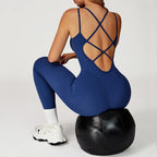 Sexy Fitness Jumpsuit Cross Back Strap