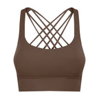 Solid Color Gym Fitness Bra - Tight Sport Top Tank/Soft Shockproof