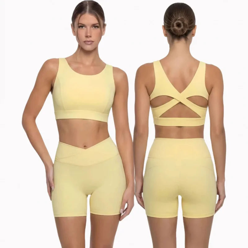 Solid Color Two Piece Gym Set