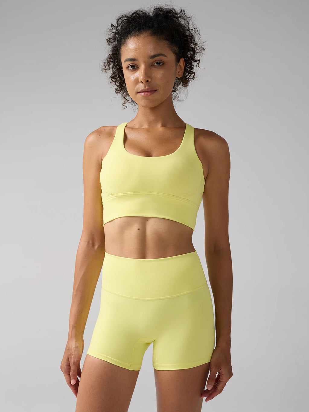 2 Piece Short Set - Beautiful Cross Back Yoga Bra & High Waist Elasticity Yoga Shorts