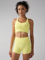 2 Piece Short Set - Beautiful Cross Back Yoga Bra & High Waist Elasticity Yoga Shorts