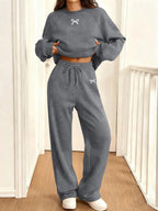 Graphic Print Loose Set round Neck Sportswear Two-Piece