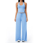 Gym Fitness Set Tracksuit - Sports Bra Flared Trousers Suit