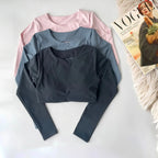 Long-sleeved yoga top - breathable and comfortable
