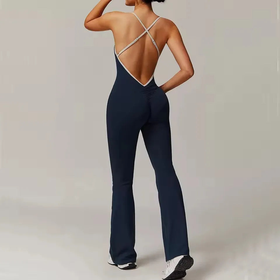 Yoga Set V Back Jumpsuit
