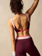 Color-Blocked Backless Sports Bra And Leggings Set