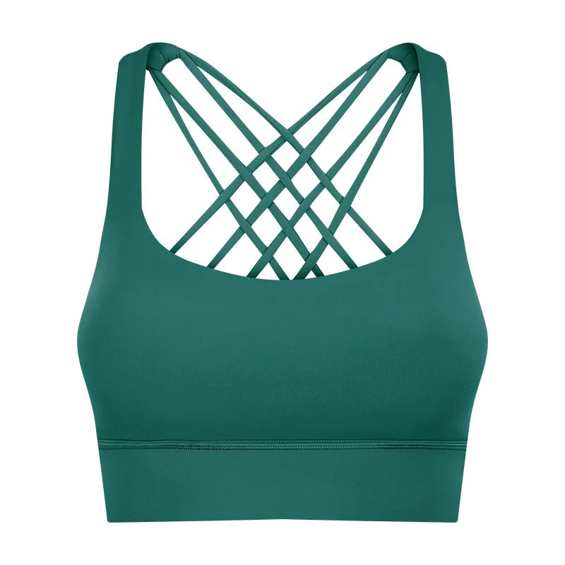 Solid Color Gym Fitness Bra - Tight Sport Top Tank/Soft Shockproof