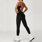 Sexy Fitness Jumpsuit Cross Back Strap